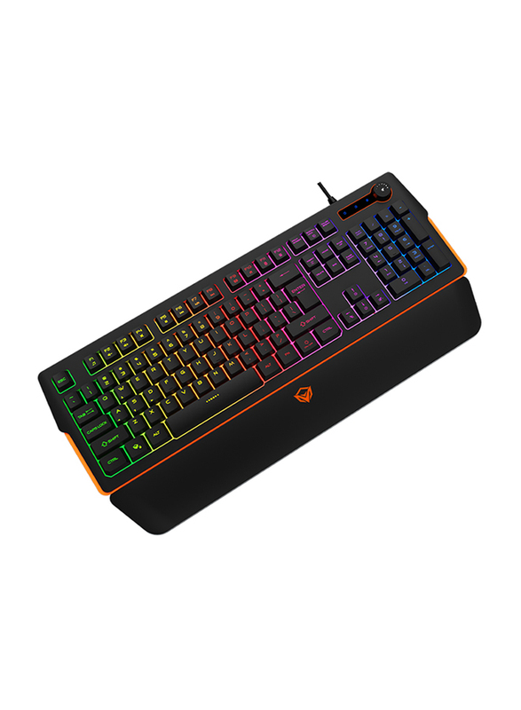 Meetion K9520 RGB Magnetic Wrist Rest Wired English Gaming Keyboard, Black