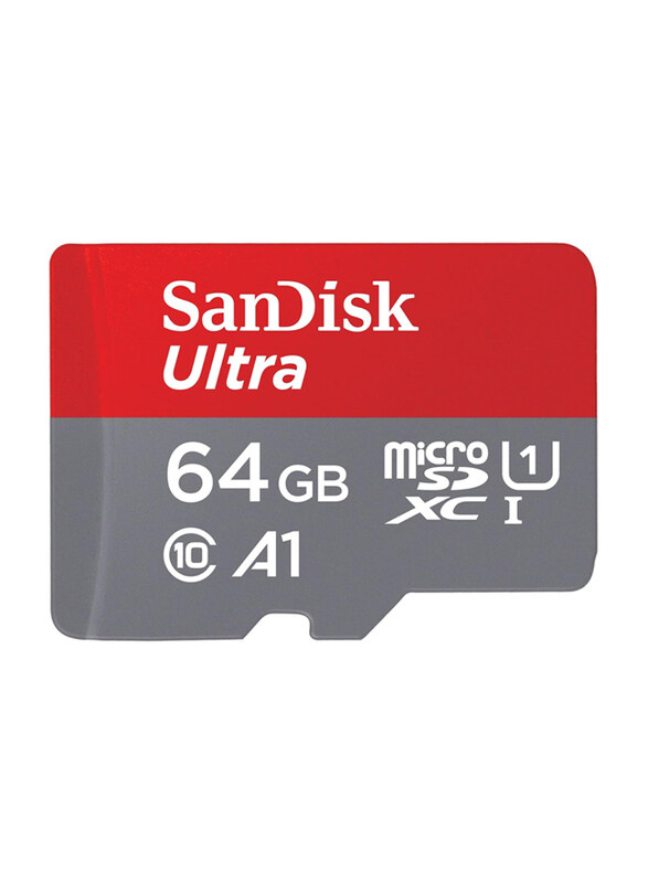 

Sandisk 64GB Ultra UHS-I microSDXC Memory Card, 140MB/s, GN6MN, Grey/Red