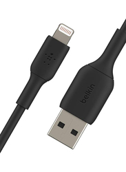 Belkin 2-Meters PVC A-lTG Lightning Cable, USB Type A to Lightning for iPhone, iPad, AirPods, Black