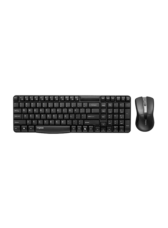 Rapoo X1800 Pro Wireless Arabic Keyboard and Mouse, Black