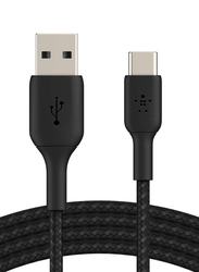 Belkin 1-Meter Premium Braided USB Type-C Cable, USB Type A to USB Type-C for Note10, S10, Pixel 4, iPad Pro, Nintendo Switch and more, Black