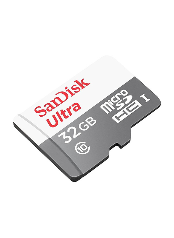 SanDisk 32GB Ultra Class 10 UHS-I MicroSDHC Memory Card, 100MB/s, White/Grey