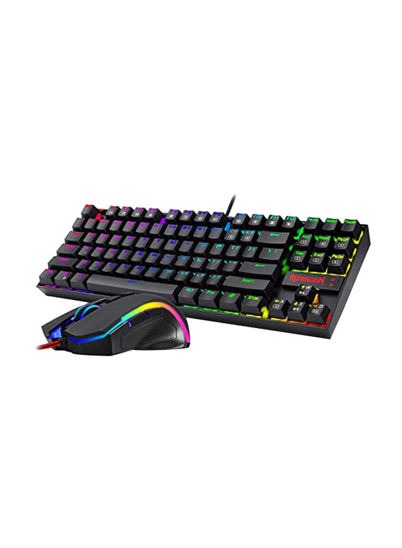 

Multiple Redragon Wired Mechanical Gaming Keyboard and Mouse Combo, K552-RGB-BA, Black