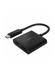 Belkin USB-C Adapter, USB-Type-C to HDMI & USB Type-C for PC/Laptops, AVC002btBK, Black