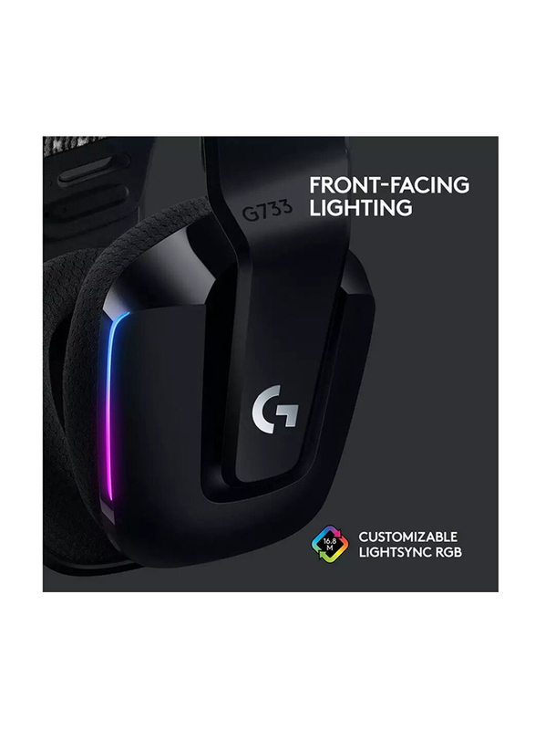 Logitech G733 Wireless Gaming Headset, Black