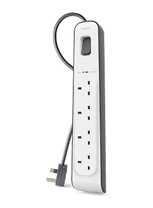 Belkin 2 USB 2.4A Surge 4 Outlet Strip with 2-Meter Cable, BSV401af2M, Multicolour