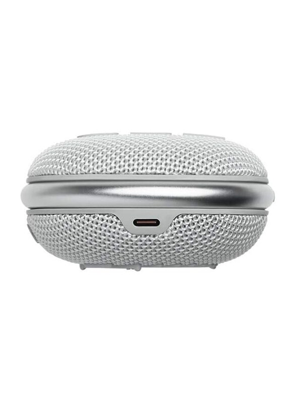 JBL Clip 4 Small Portable Wireless Bluetooth Speaker with Integrated Carabiner, White