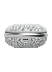 JBL Clip 4 Small Portable Wireless Bluetooth Speaker with Integrated Carabiner, White