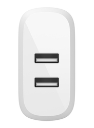 Boost Dual USB-A Wall Charger 24W, White
