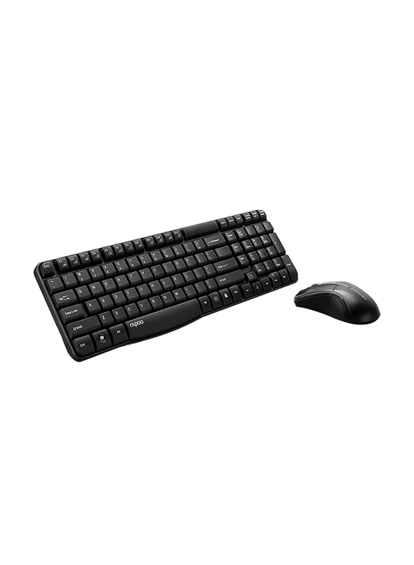 Rapoo X1800 Pro Wireless Arabic Keyboard and Mouse, Black