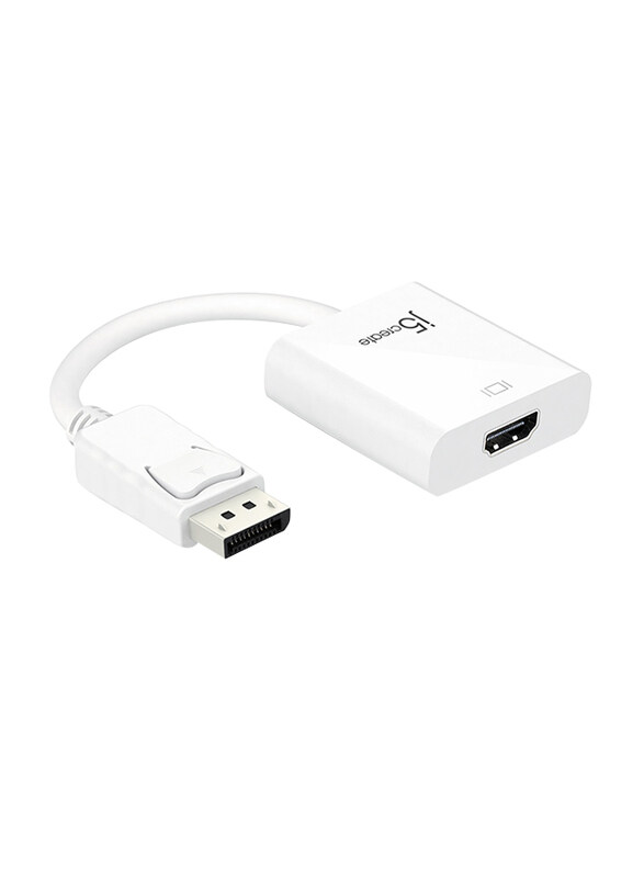 

j5create JDA154 HDMI Adapter, Display Port to HDMI Adapter, White