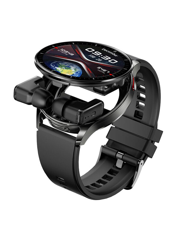 

Porodo IP67 1.4 inch Smartwatch with Earbuds, Black