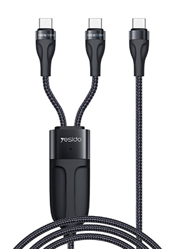 

Yesido 1.4-Meters Type C Fast Charging Cable, USB Type -C to Dual USB Type-C, Black