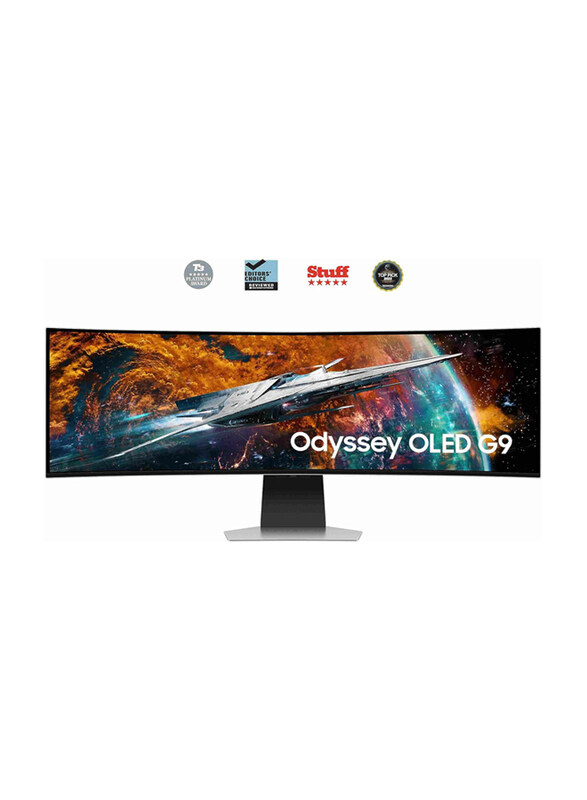 Samsung 49 Inch Odyssey G9 G95SC OLED Gaming Monitor with Built-in Speaker and Smart TV Experience, LS49CG954SMXUE, White/Black