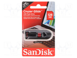 SanDisk 128GB CZ60 Cruzer Glide USB 2.0 Flash Drive, Black/Red