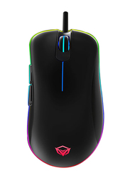 Meetion GM19 RGB Light Wired Optical Gaming Mouse, Black