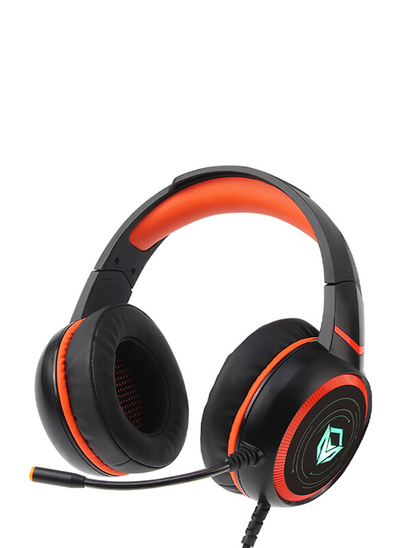 

Meetion HP030 Best HIFI 7.1 LED Backlit USB On-Ear Noise-Cancelling Gaming Headset with Mic, Black/Orange