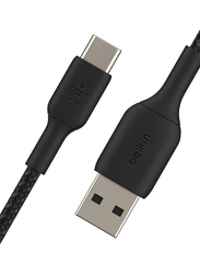 Belkin 1-Meter Premium Braided USB Type-C Cable, USB Type A to USB Type-C for Note10, S10, Pixel 4, iPad Pro, Nintendo Switch and more, Black