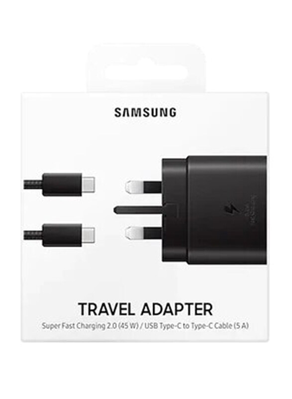 

Samsung Super Fast Charging 2.0 45W Charger with USB Type C Cable, Black