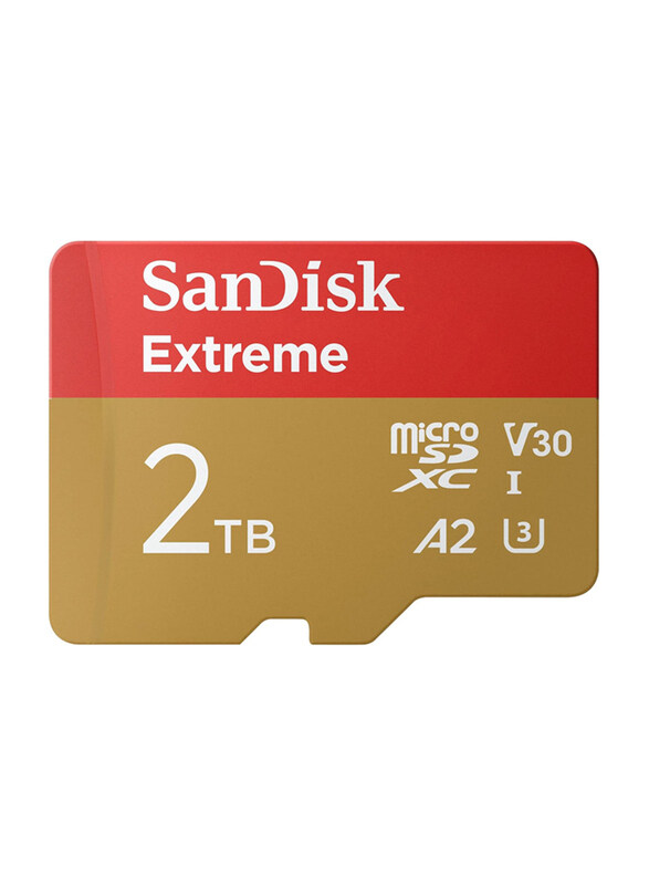 

Sandisk 2TB Extreme UHS-I microSDXC Memory Card, 240MB/s, GN6MA, Gold/Red