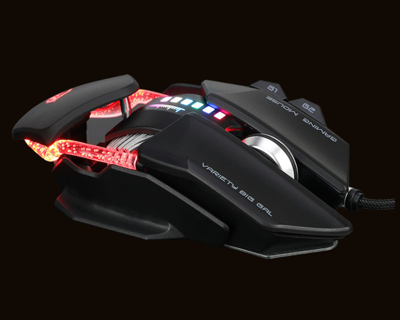 Meetion GM80 Transformers Wired Optical Gaming Mouse, Black