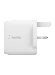 Belkin Dual Port Wall Charger, 4.8Amp, 24W, White