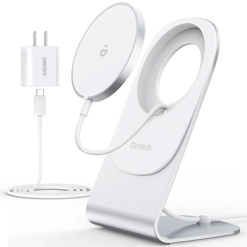 

Choetech Magleap Fast Magnetic Wireless USB Type-C Charger & Stand for Smartphones, MIX00117-SL, White