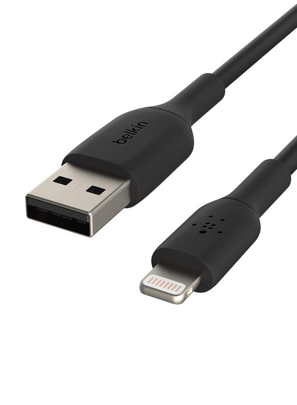 Belkin 2-Meters PVC A-lTG Lightning Cable, USB Type A to Lightning for iPhone, iPad, AirPods, Black