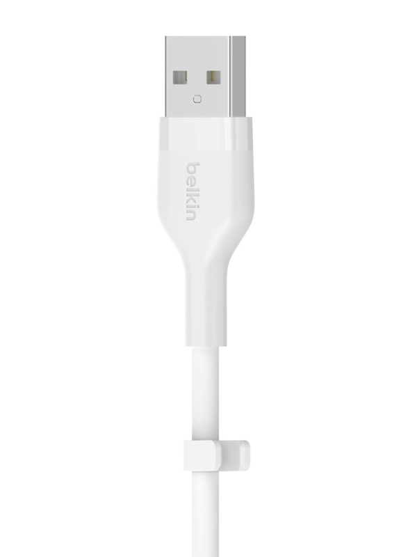Belkin 1-Meter Boost charge Flex SiliconeCable, Black, USB Type A to USB Type-C for Google Pixel, iPhones, Samsung, White