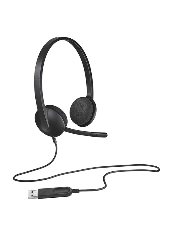 

Logitech H340 Wired On-Ear Noise Cancelling Stereo Headset, Black