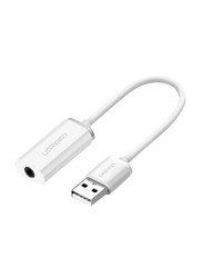 Ugreen USB A Male to 3.5 mm Aux Cable, White