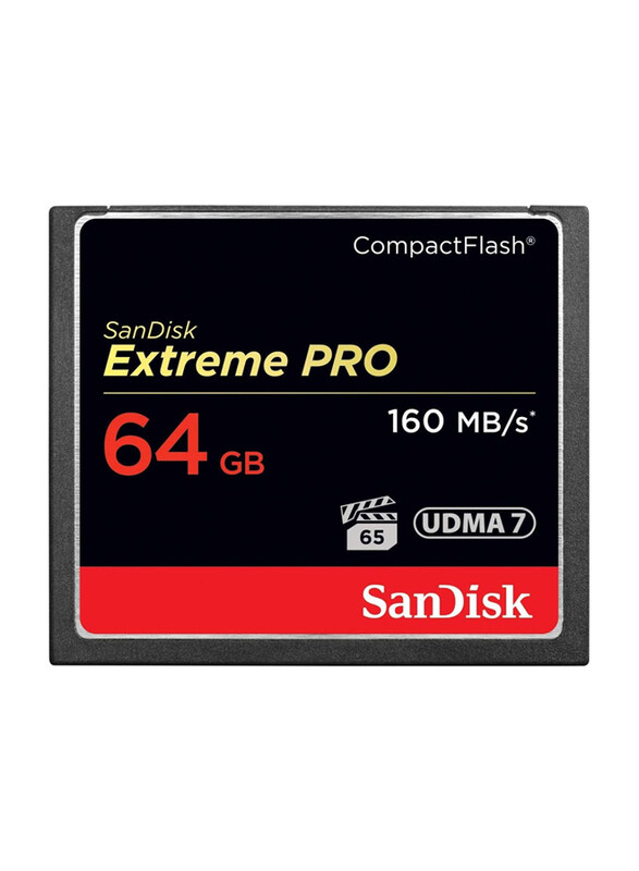 

SanDisk 64GB Extreme PRO CompactFlash (CF) 160MB/s Memory Card, Black