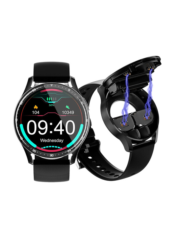 

Kastwave IP X7 Smartwatch with Earbuds, Black