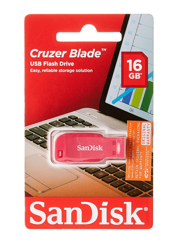

SanDisk 16GB Cruzer Blade USB Flash Drive, SDCZ50C-016G-B35PE, Electric Pink