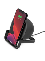 Belkin Boost Charge Wireless Charging Stand with Bluetooth Speaker, AUF001myBK, Black