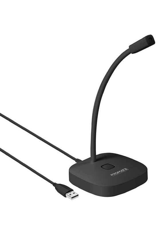 

Promate Promic-1 High Definition Omni-Directional USB Desktop Microphone with Gooseneck Design & Mute for PC/Laptop, Black