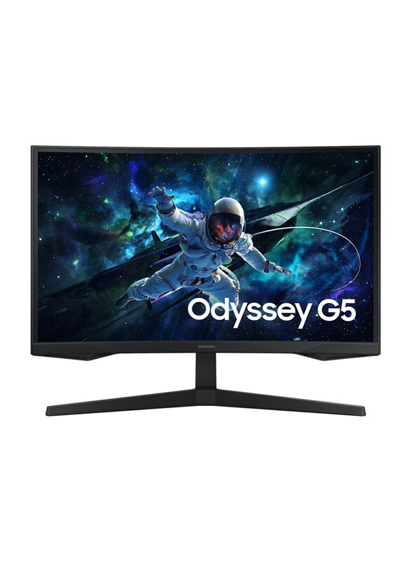 Samsung 27 Inch Odyssey G5 G55C Curved QHD Gaming Monitor, LS27CG552EMXUE, Black, Middle East Version