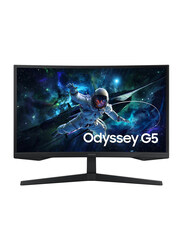 Samsung 27 Inch Odyssey G5 G55C Curved QHD Gaming Monitor, LS27CG552EMXUE, Black, Middle East Version