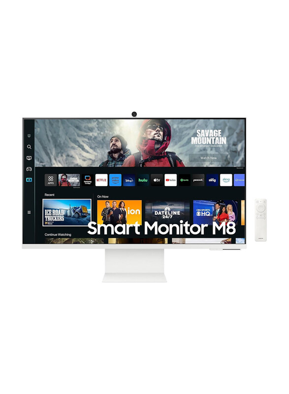 Samsung 32 Inch Smart Monitor M8 4K Smart VA UHD Monitor With Webcam, LS32CM801UMXUE, White