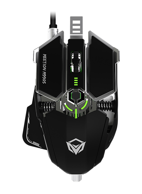 Meetion M990S RGB Programmable USB Optical Gaming Mouse, Black