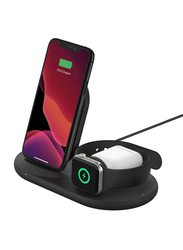 Belkin 3 In 1 Wireless Charging Station for iPhone/Apple Watch, WIZ001myBK, Black