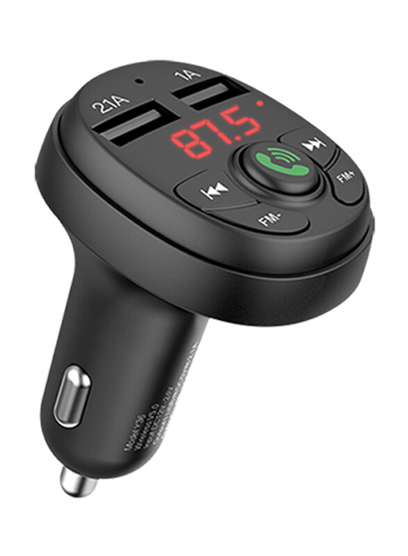 

Yesido Bluetooth Car MP3 FM Transmitter Hands-Free Call Music Player Dual USB Car Charger, Black