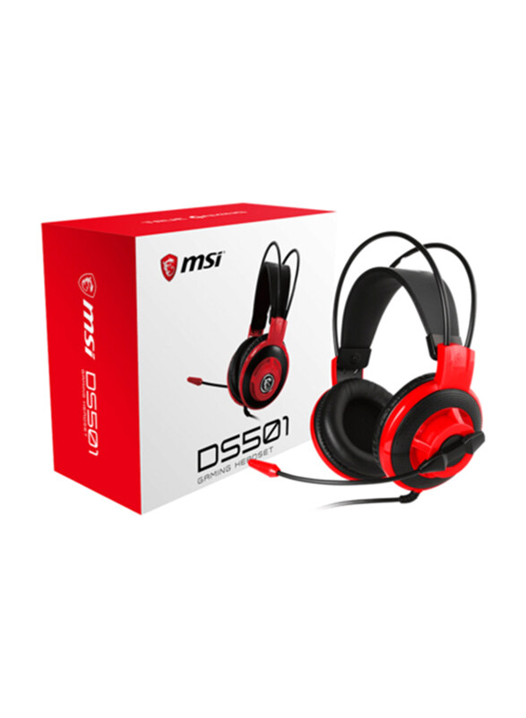 

Multiple MSI 3.5mm Jack Wired Gaming Headset with Microphone, DS501, Red/Black