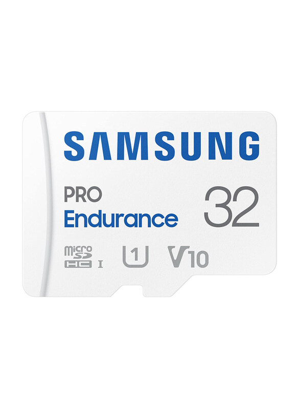 

Samsung 32GB Pro Endurance microSDHC Karta Class 10 UHSI U1 100MB/s - 30MB/s Memory Card with Adapter, White