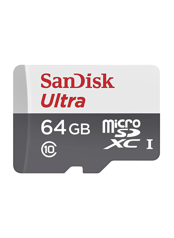 

SanDisk 64GB Ultra 80MB/s UHS-I Class 10 microSDXC Memory Card, White/Grey