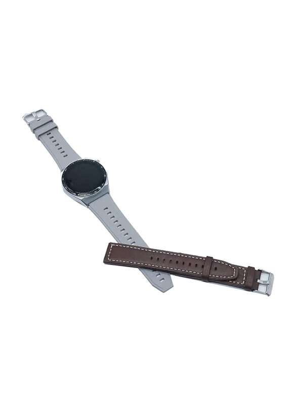 

Atouch Hl18 1.32 inch Smartwatch with 1 Pair Extra Leather Strap, Silver
