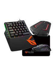 Meetion CO015 Wired English Gaming Keyboard and Mouse with Adapter Converter Gaming Kit, Black