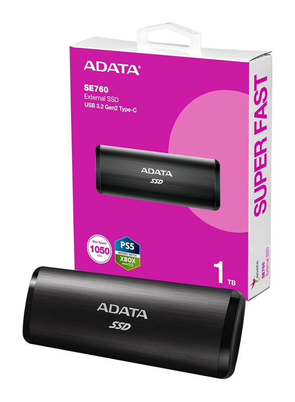 

Adata SE760 1TB Portable External SSD USB-C 3.2 Gen 2, Black
