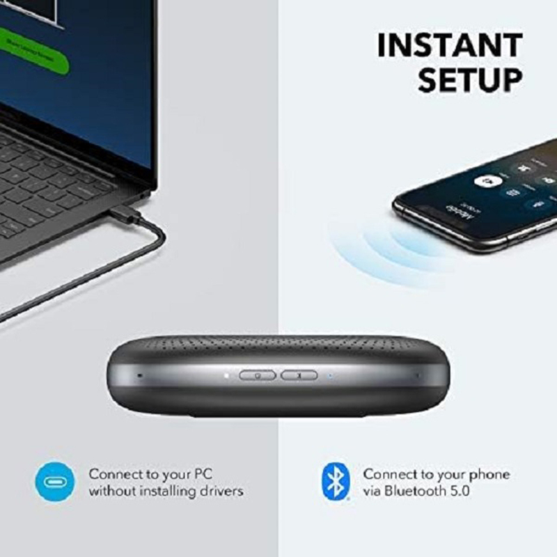 Anker PowerConf Bluetooth Speakerphone with 6 Mics, Black