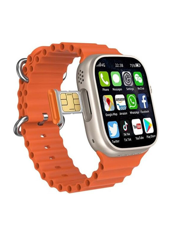 

Modio ST11 2.2 Inch Full Screen Display With 4G SIM Card Support 3 Pair Straps and Wireless Charger Smartwatch, Orange
